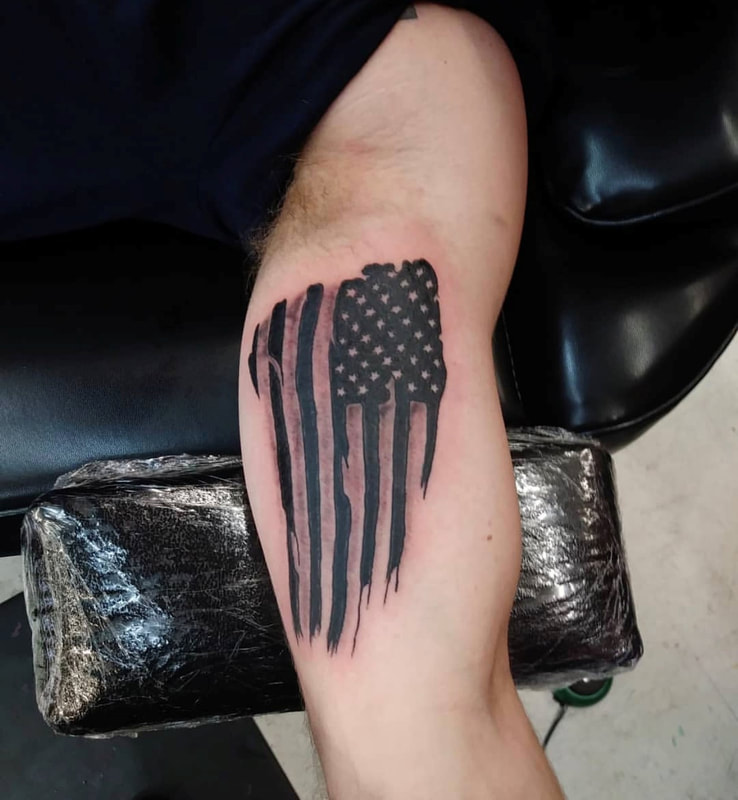 Usa Flag Tattoo On Strong Arm Stock Photo 229213006  Shutterstock